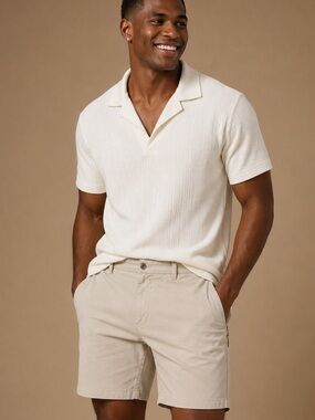 Beige Khaki Performance Bermuda Walking Shorts 35" Waist